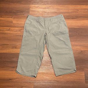 The North Face Hiking Pants Sz 8 Cropped Outdoor Hidden Drawstring Pants Gray